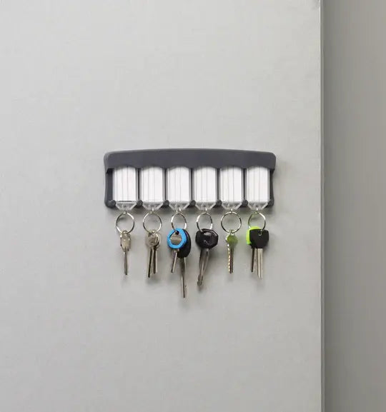 Lucky Line 60562 6-Key Tag Rack Grey 1 Per Card