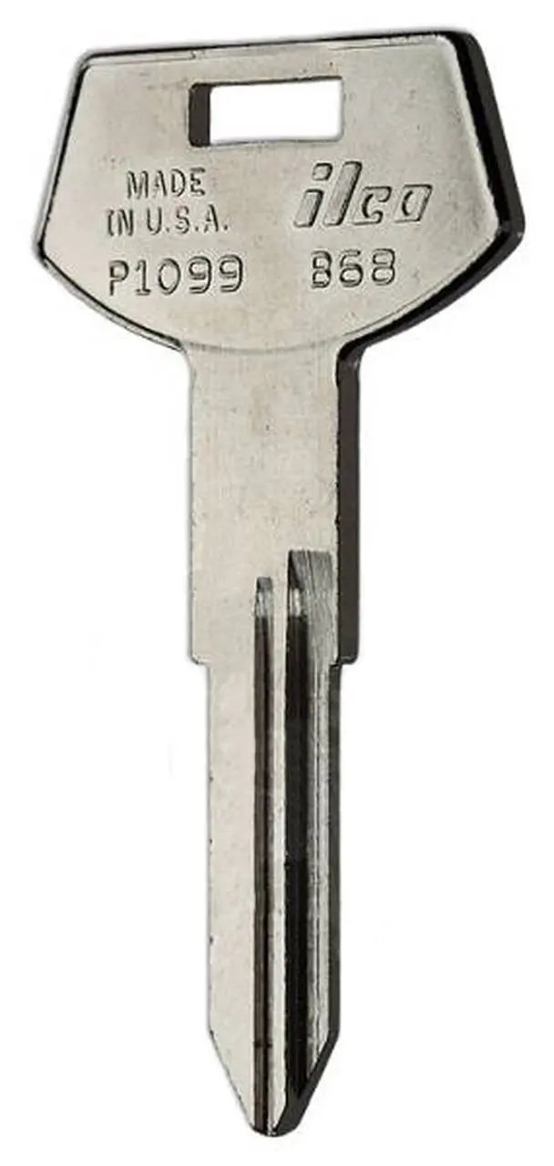 Kaba Ilco P1099 (B68) GM Automotive Key Blank – Nickel-Plated Brass