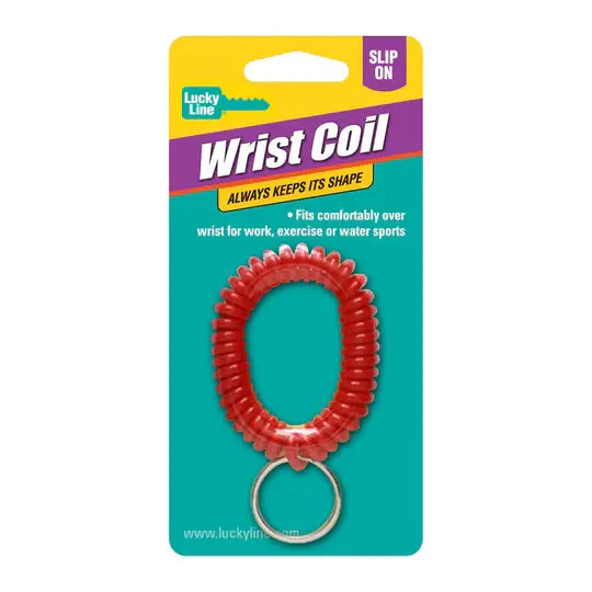 Lucky Line 41070 Wrist Coil with Ring Red 10 Per Pack