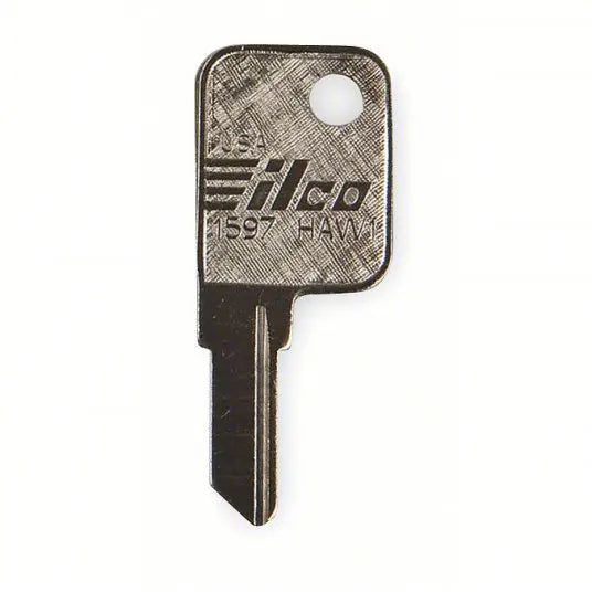 Kaba Ilco 1597 HAW1 Haworth Key Blank – Nickel-Plated Brass, Office Furniture Keyway