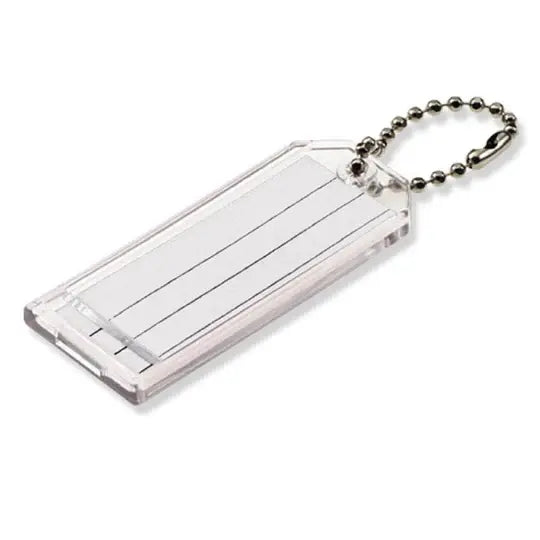 Lucky Line 90100 Large Key Tag with Ball Chain Clear 50 Per Box