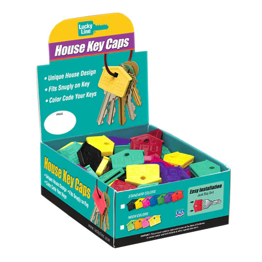 Lucky Line 16200 House Key Cap Asst 100 Per Display Box