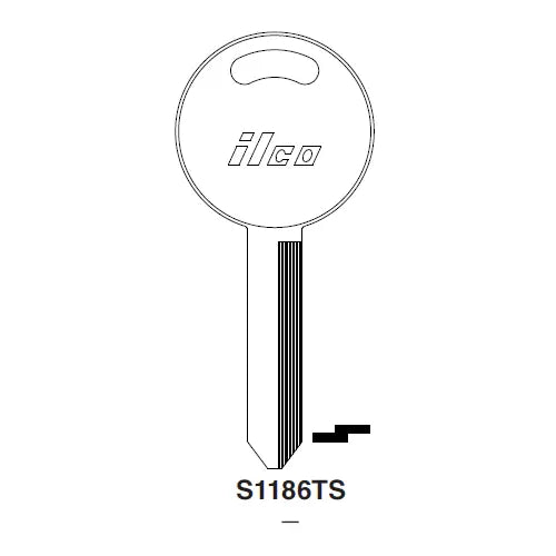 Kaba Ilco S1186TS Automotive Key Blank – Ford Keyway, Nickel-Plated Brass, H56