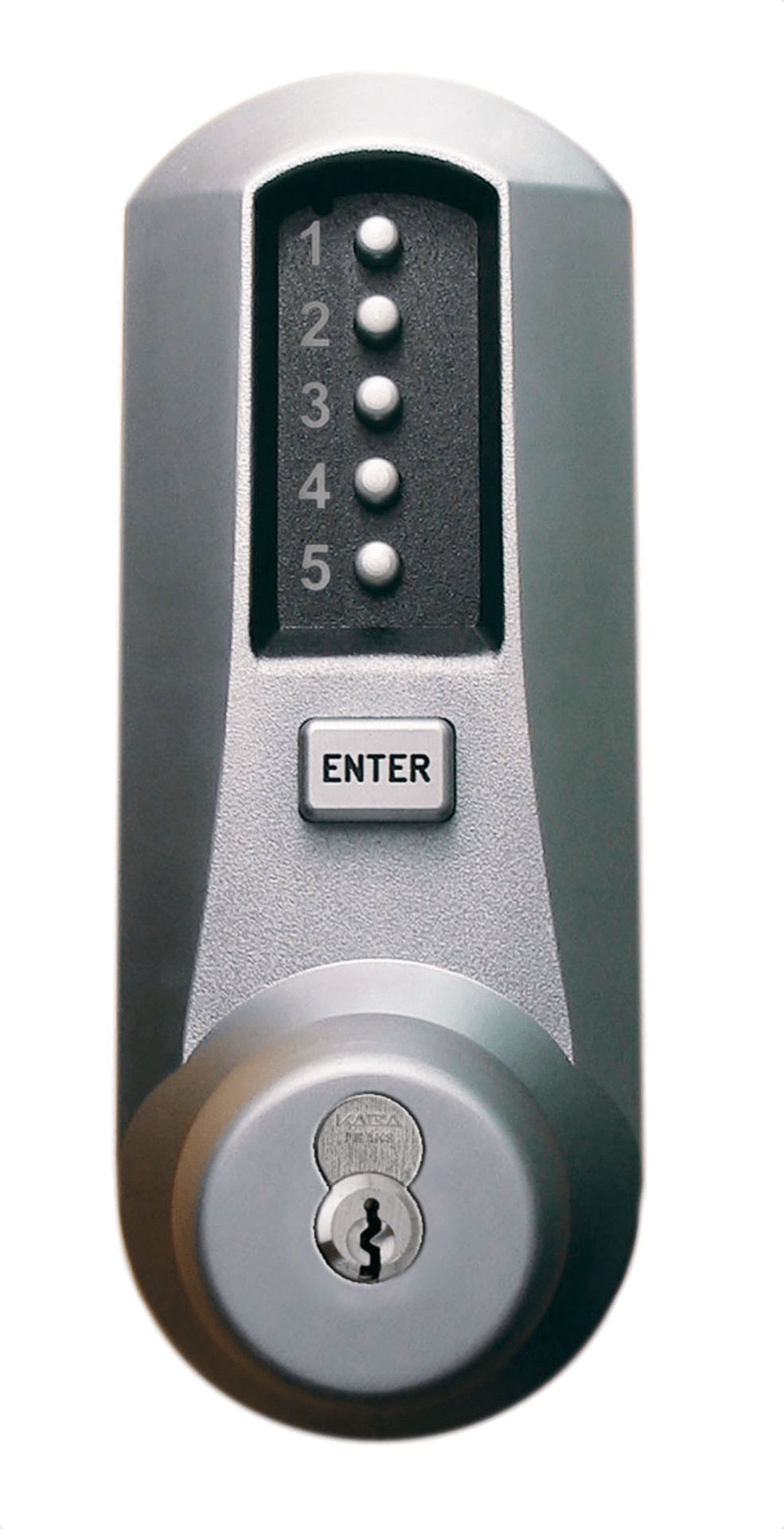 DormaKaba 5021BWK-26D-41 Cylindrical Combination Knob Lock, 2-3/4" Backset, 1/2" Throw Latch, 6/7-Pin SFIC Prep, Less Core, Satin Chrome