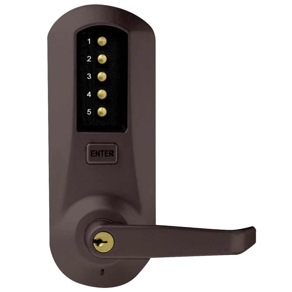 DormaKaba 5041XKWL-744-41 Cylindrical Combination Lever Lock, Passage, 2-3/4" Backset, 1/2" Throw Latch, KIL, Kaba 90 Keyway, Dark Bronze with Brass Accents