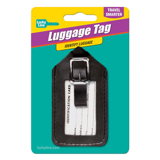 Lucky Line 63101 Luggage Tag Black Leather 1 Per Card