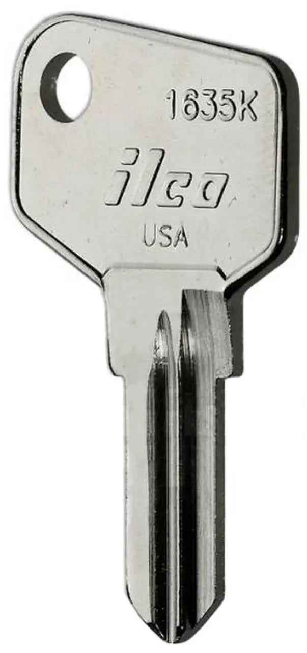 Kaba Ilco 1635K Key Blank – Arfe K Section Cam Locks, Nickel-Plated Brass