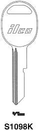 Kaba Ilco S1098K B47 Automotive Key Blank – GM K-Keyway, Nickel-Plated Brass