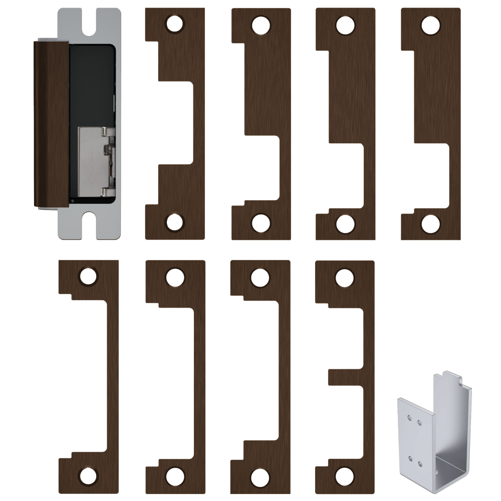 HES 1600-CS-613E-LM Grade 1 Electric Strike, For Cylindrical or Mortise Latchbolt and Deadbolt Locks, Auto-Sensing 12/24 VDC, Field Selectable Fail Safe/Fail Secure, Includes 1J, 1K, 1KD, 1KM, 1N, 1ND, 1NM, 1NTD Options, Lock Monitor, Dark Oxidized Bronze