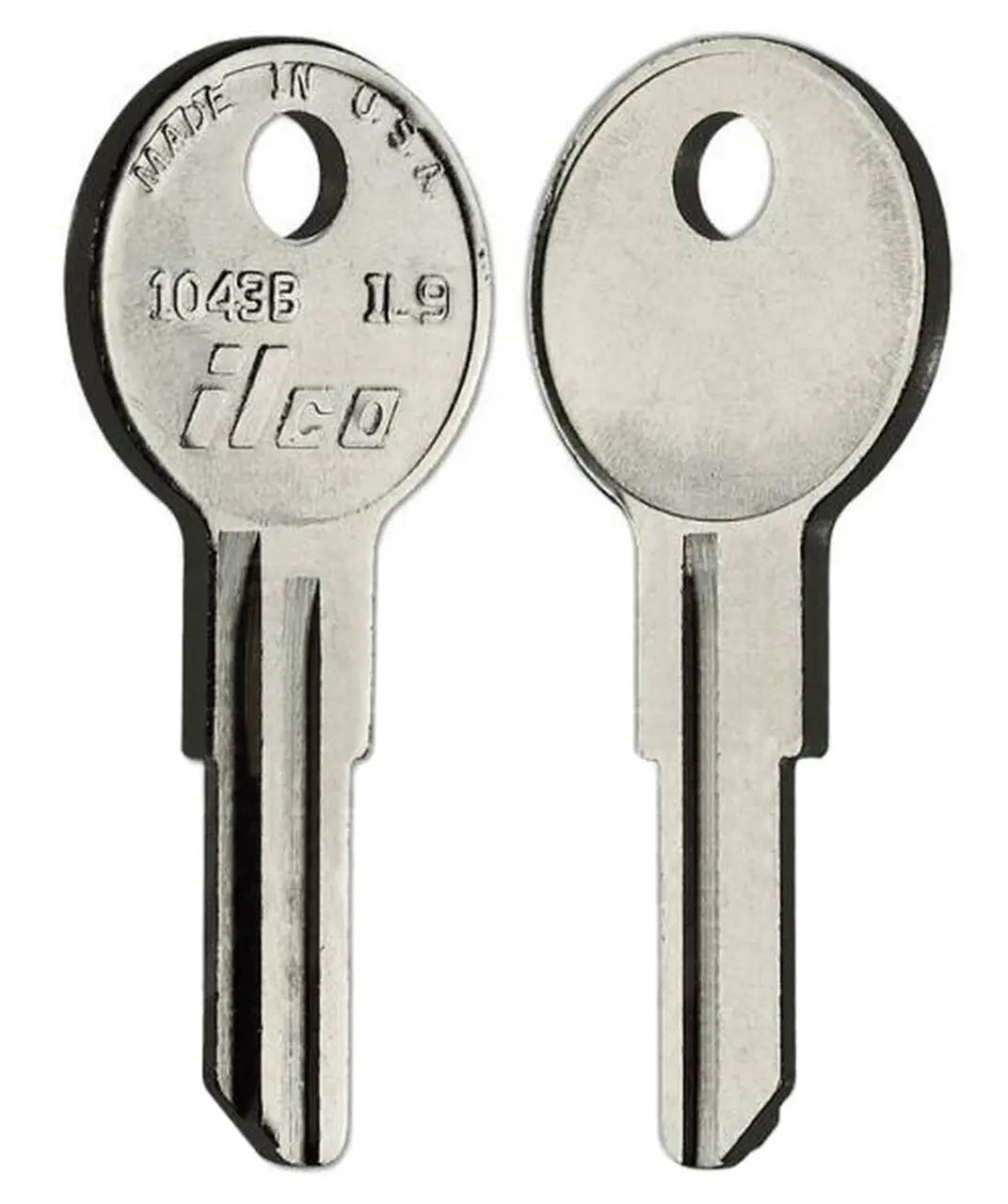 Kaba Ilco 1043B Key Blank – Illinois Keyway, Nickel-Plated Brass
