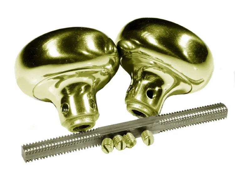 Progressive Hardware 2600/US3 Door Knob Pair 2-1/4" Solid Brass, Polished Brass