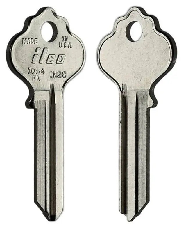 Kaba Ilco 1054FN Key Blank – Ilco Keyway, IN28, Nickel-Plated Brass, 6-Pin