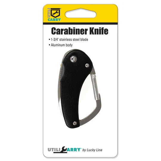 Lucky Line U12701 Carabiner Knife Black 1 Per Card