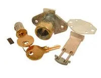 Compx Fort MFW23008B KA# 217 1-1/8 Wood Drawer Lock, Brass