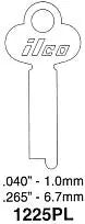 Kaba Ilco 1225PL Couch Mailbox Key Blank, TA-T25, 73A