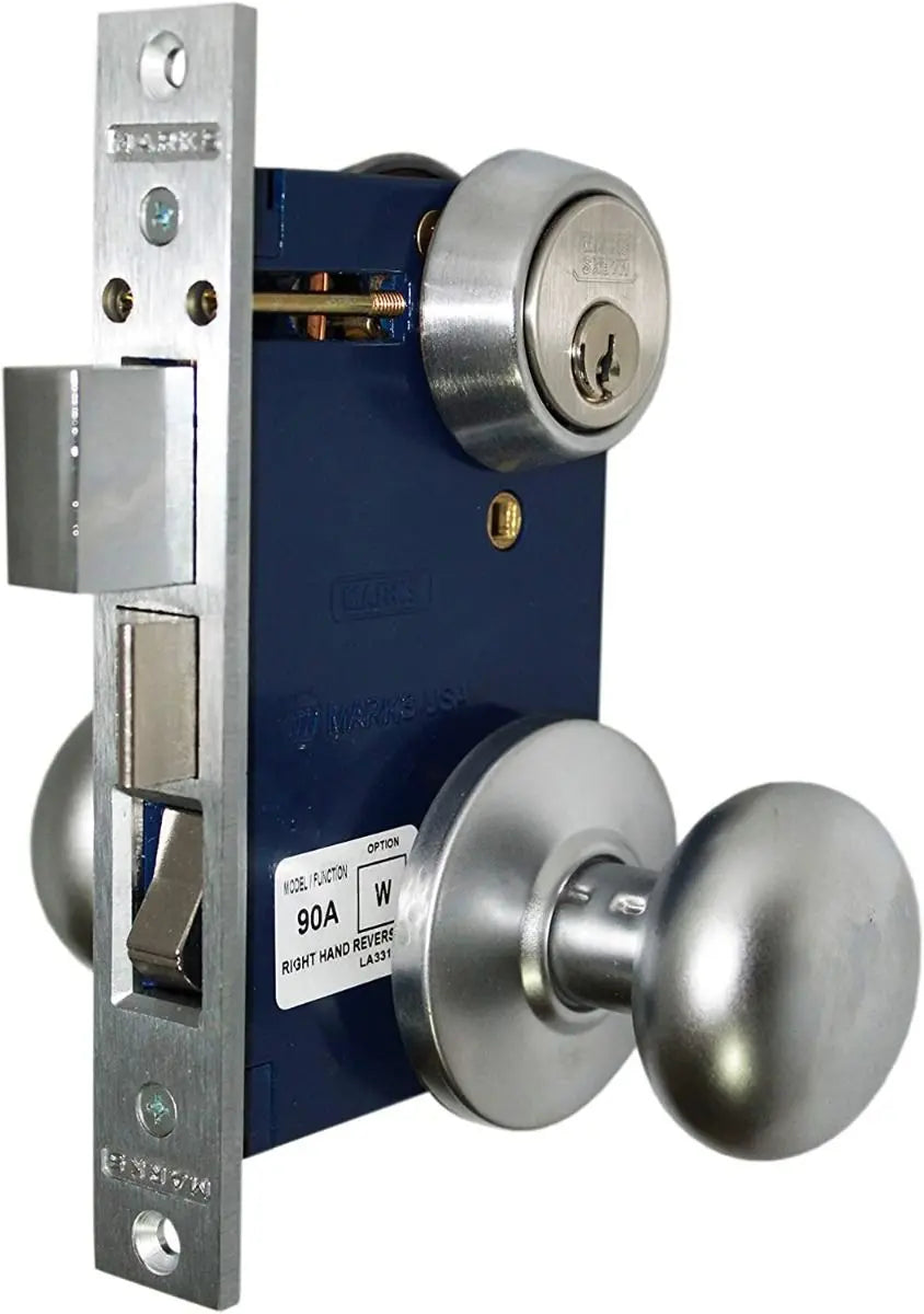 Marks USA 22AC/26D-W Unilock Ornamental Iron, Double Cylinder, Entry, 2-1/2", AR1, Satin Chrome