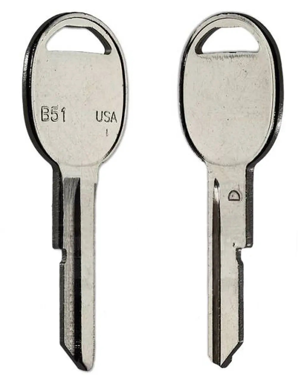 Kaba Ilco S1098D (B51) Automotive Key Blank – GM D-Keyway, Nickel-Plated Brass