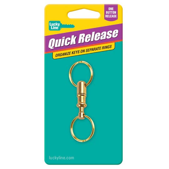 Lucky Line 70501 Quick Release Key Ring Brass 1 Per Card
