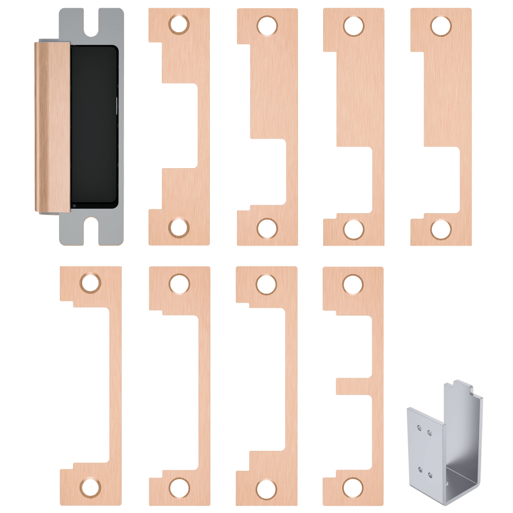 HES 1600-CS-612 Grade 1 Electric Strike, For Cylindrical or Mortise Latchbolt and Deadbolt Locks, Auto-Sensing 12/24 VDC, Field Selectable Fail Safe/Fail Secure, Includes 1J, 1K, 1KD, 1KM, 1N, 1ND, 1NM, 1NTD Options, Satin Bronze