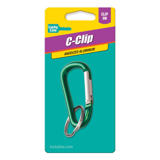 Lucky Line 46001 Small C-Clip with Split Key Ring Aluminum Asst 1 Per Card