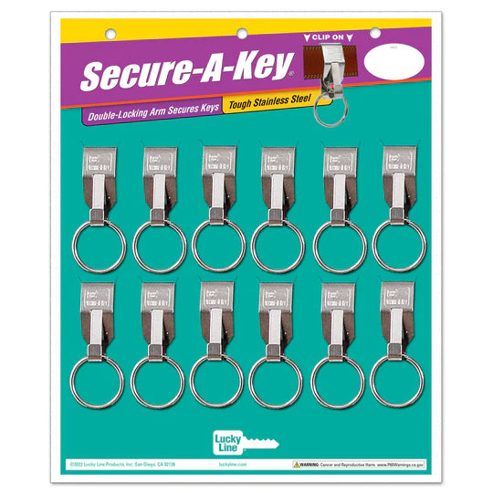 Lucky Line 40412 Secure-A-Key Clip On 12 Per Card