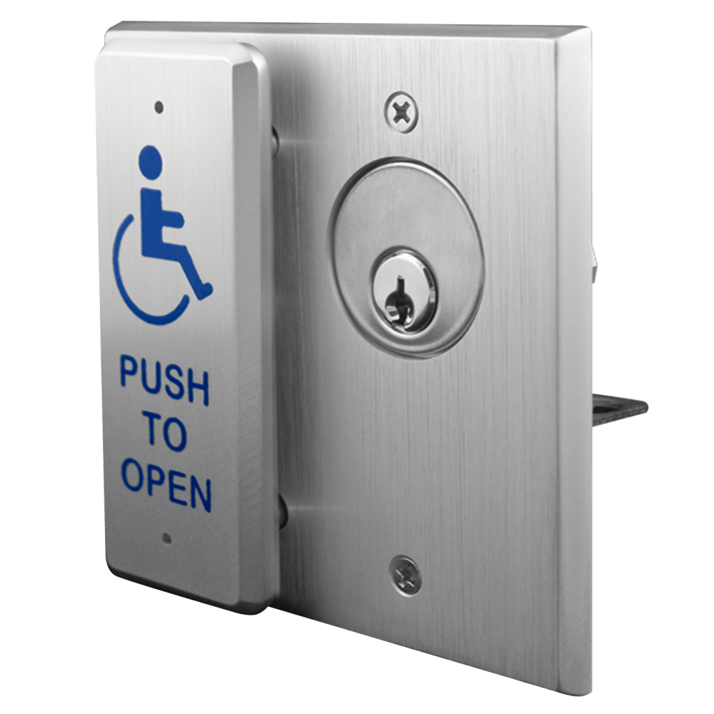 BEA 10COMBOPLATEMOM Access Control switch plate, keywitch and push plate combo, deisgnate keyswitch and push plate interaction