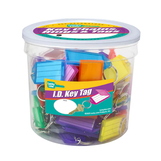 Lucky Line 60527 Key Tag with Flap & Split Ring Asst 75 Per Jar