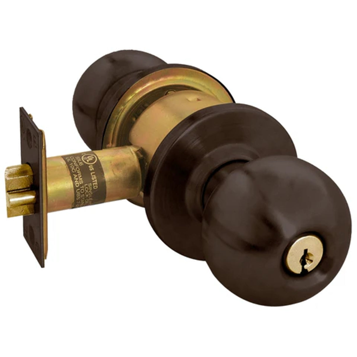 Arrow Lock RK12-BD-10B-R60-R70-KD-CS Grade 2 Ball Knob Lock, Storeroom, Dark Bronze, SC1, 2-3/8"