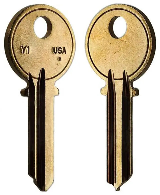 Taylor Y1-BR Yale Key Blank, Brass - 50 per box (999)