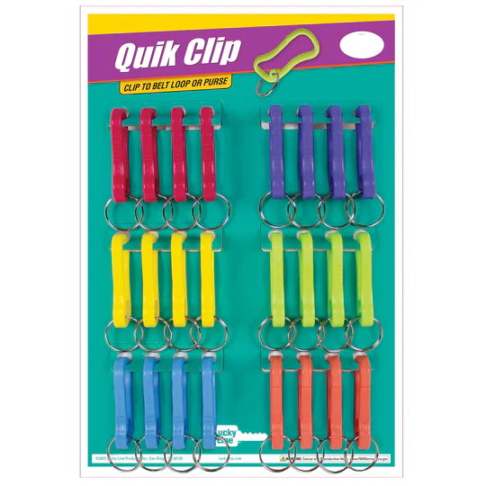 Lucky Line 45824 Quick Clip with Ring Asst 24 Per Card