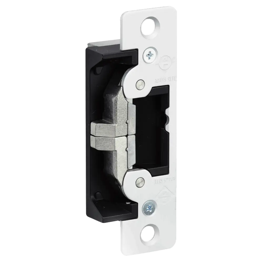 Adams Rite 7400-628 Electric Strike, Field Selectable (Fail Safe/Fail Secure), For Aluminum, Hollow Metal or Wood Applications, 4-7/8" x 1-1/4" Flat Faceplate with Radius Corners, 12, 16, 24 VAC/DC, Satin Aluminum Clear Anodized