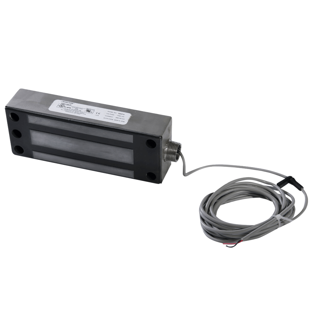 Securitron M62FGD Maglock, 1200lbs. Holding Force, Face Drilled, Conduit Fitting, Door Position Switch, 12/24VDC, Satin Stainless Steel
