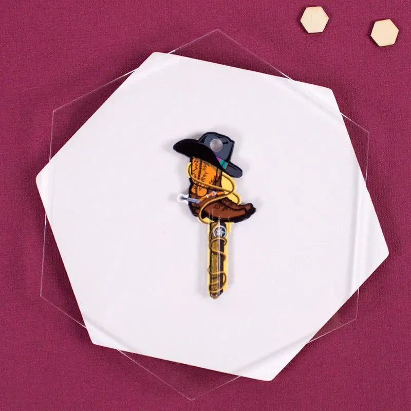 Lucky Line B132S Cowboy KeyShapes Blank, Schlage SC1