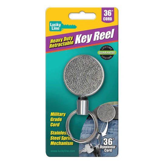 Lucky Line 46301 Mid-Size Heavy Duty Key Reel Stainless Steel 1 Per Card