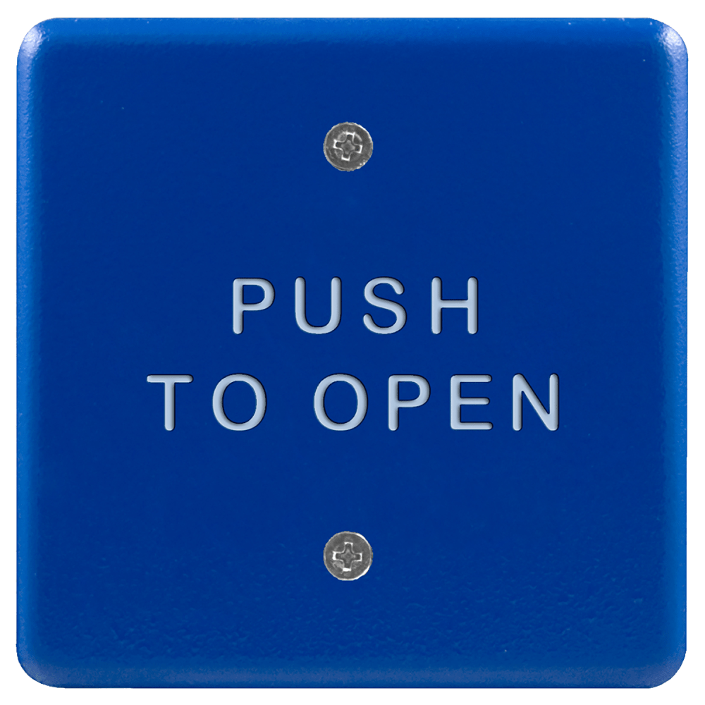 BEA 10PBS451B Stainless steel push plate, 4.5" square, white handicap logo and text
