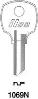 Kaba Ilco 1069N Key Blank – National RO3 Keyway, Nickel-Plated Brass, 5-Pin