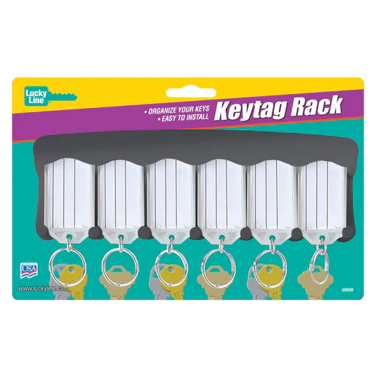 Lucky Line 60562 6-Key Tag Rack Grey 1 Per Card