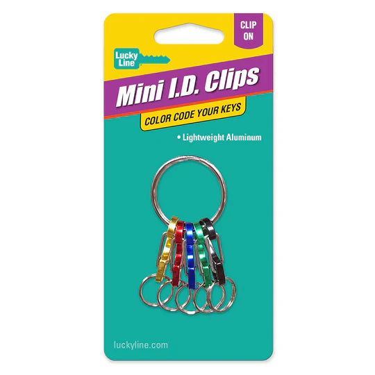 Lucky Line 45901 Mini I.D. Clips Asst Colors 1 Per Card
