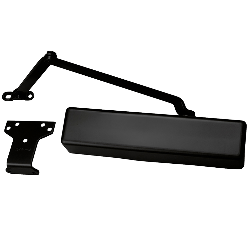 LCN 1461-RW/PA 693 Grade 1 Tri Mount Surface Closer, Push or Pull Side, Double Lever Arm Regular, Slim Plastic Cover, 180 Deg. Swing, With Parallel Arm Bracket, Black Painted Finish, Non-Handed