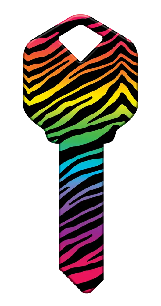 KW-HK43 Happy Keys Kwikset Rainbow Zebra