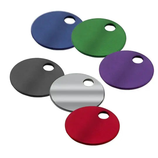 Lucky Line 25600 1-1/4" Aluminum Key Tag with 1 Hole Assorted 100 Per Display Box