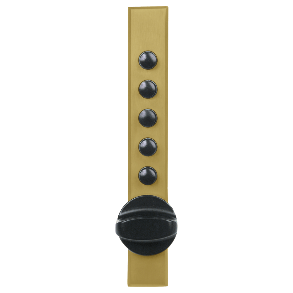 DormaKaba 9662C10-04-41 Cabinet Lock, 14 to 20 Gauge Sheet Metal, End Throw, Clutch Ball Bearing Knob, Without Trim Plate, Standard Deadbolt, Satin Brass