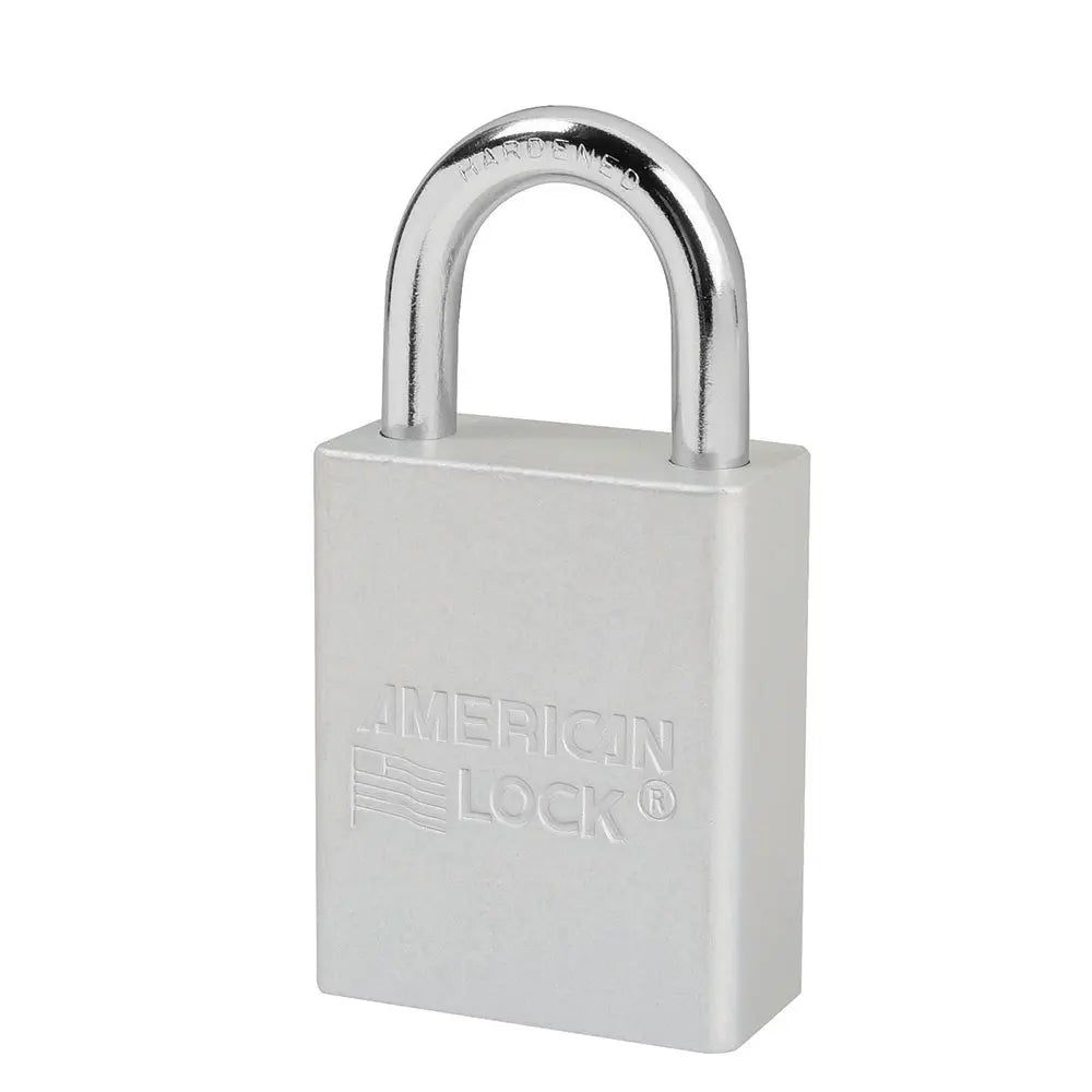 American Lock A1105KACLR 27676 Clear Anodized Aluminum Safety Padlock, 1-1/2" Body, 1" Tall 1/4" Diameter Shackle, Keyed Alike