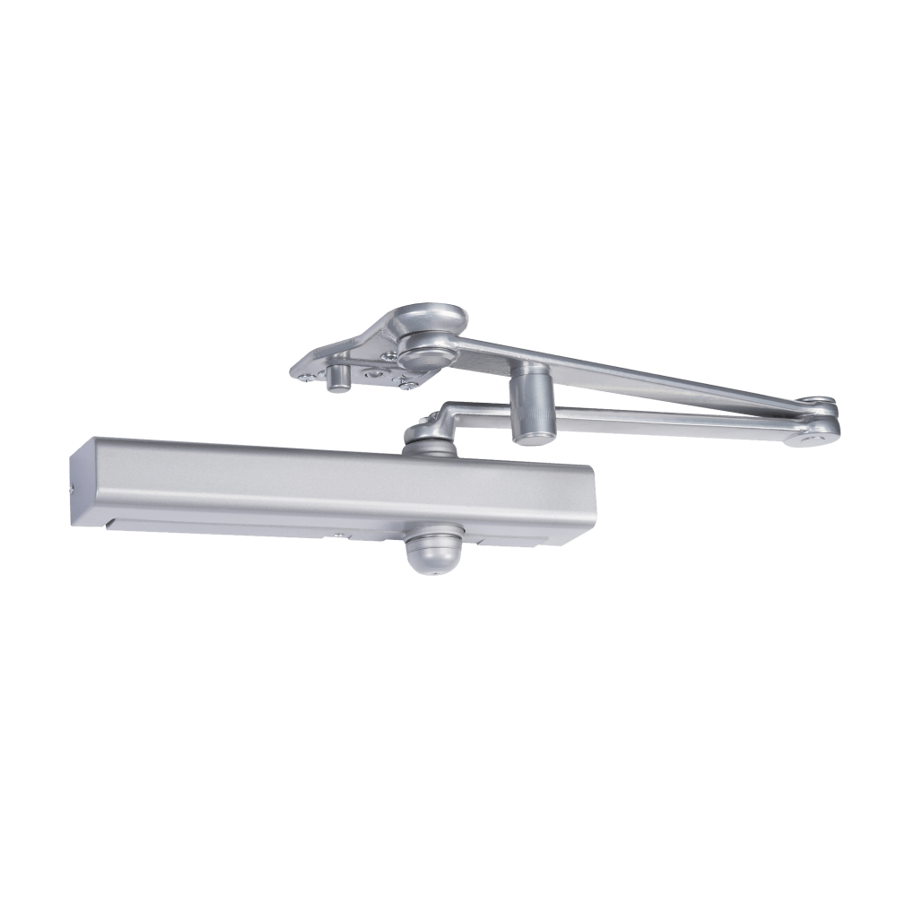 Norton CLP8301T 689 Grade 1 Surface Closer, Hydraulic Parallel Arm Push Side Mounting, Parallel Arm Heavy Duty with 85 Deg. to 110 Deg. Swing, T Turn Hold Open, Positive Stop, Adjustable Backcheck, Plastic Cover, Size 1 to 6, Aluminum Painted Finish, Non-