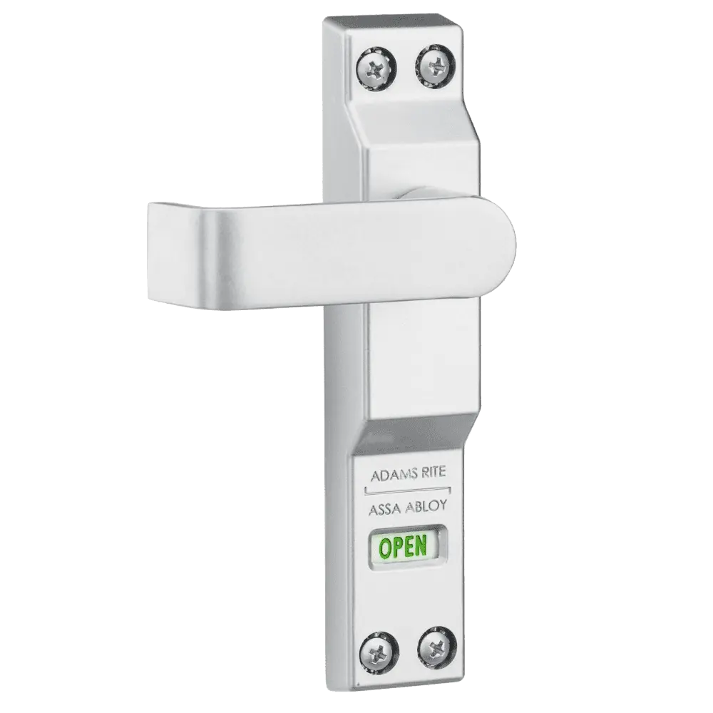 Adams Rite 4550R-01-130 Lever Trim for MS Deadlock, Flat Lever with Return, LOCKED/OPEN Indicator, RH/RHR, Satin Aluminum Painted Finish