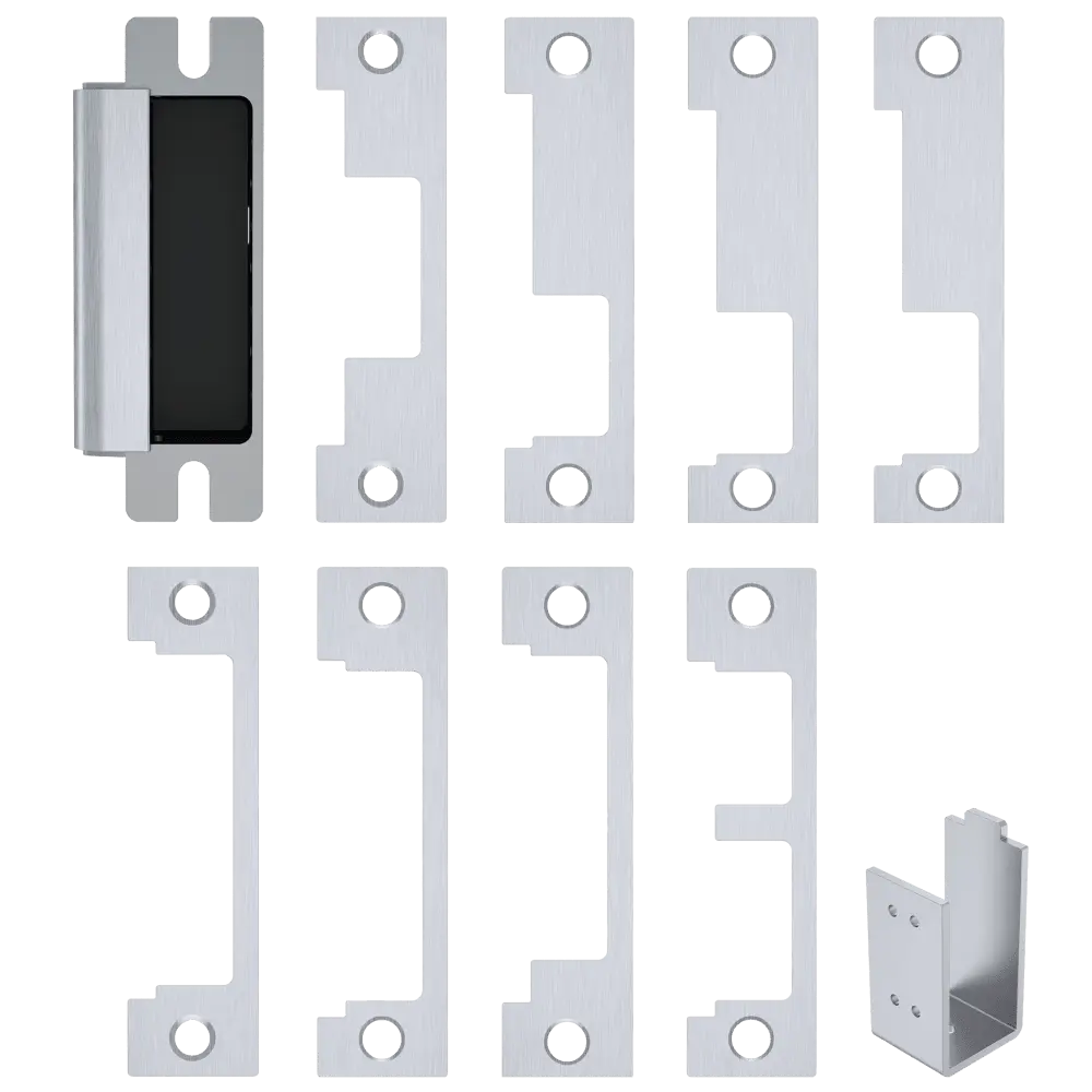 HES 1600-CS-630 Grade 1 Electric Strike, For Cylindrical or Mortise Latchbolt and Deadbolt Locks, Auto-Sensing 12/24 VDC, Field Selectable Fail Safe/Fail Secure, Includes 1J, 1K, 1KD, 1KM, 1N, 1ND, 1NM, 1NTD Options, Satin Stainless Steel