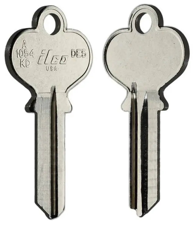 Kaba Ilco A1054KD Key Blank – Dexter DE5 Keyway, 5-Pin Nickel-Plated Brass