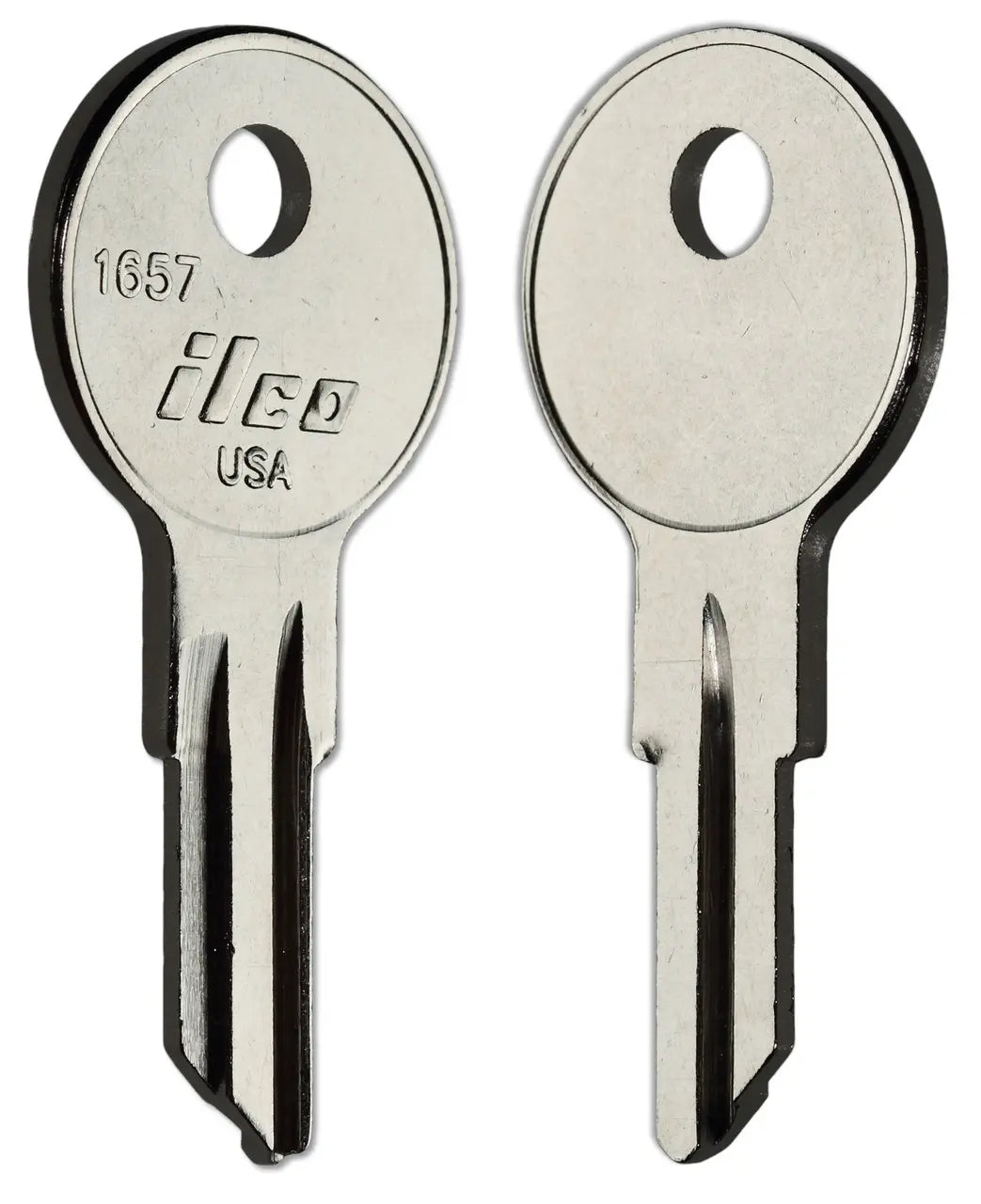 Kaba Ilco 1657 Key Blank – Pollak Keyway, Nickel-Plated Brass