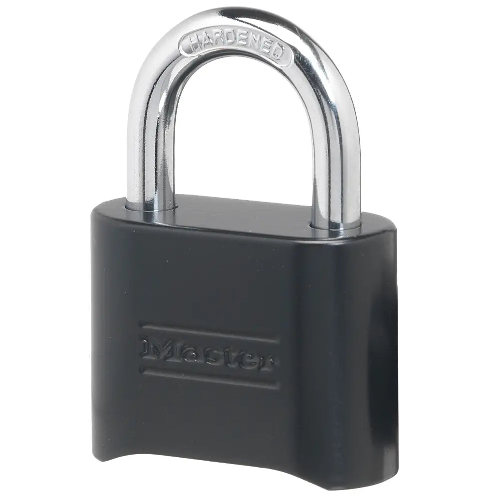 Master Lock 178D Black Combination Padlock 2" Solid Body, 1" Tall 5/16" Diameter Shackle, Carded