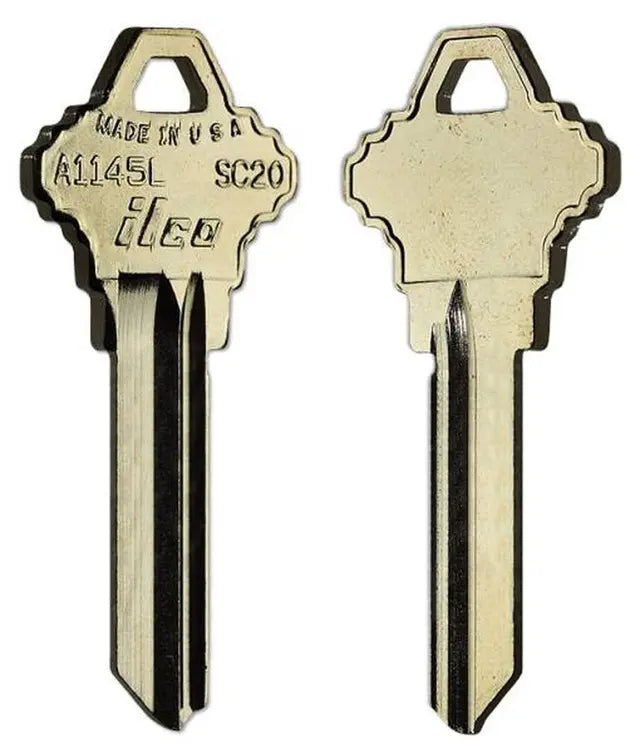 Kaba Ilco A1145L Key Blank – Schlage SC20, 6-Pin, Nickel Silver